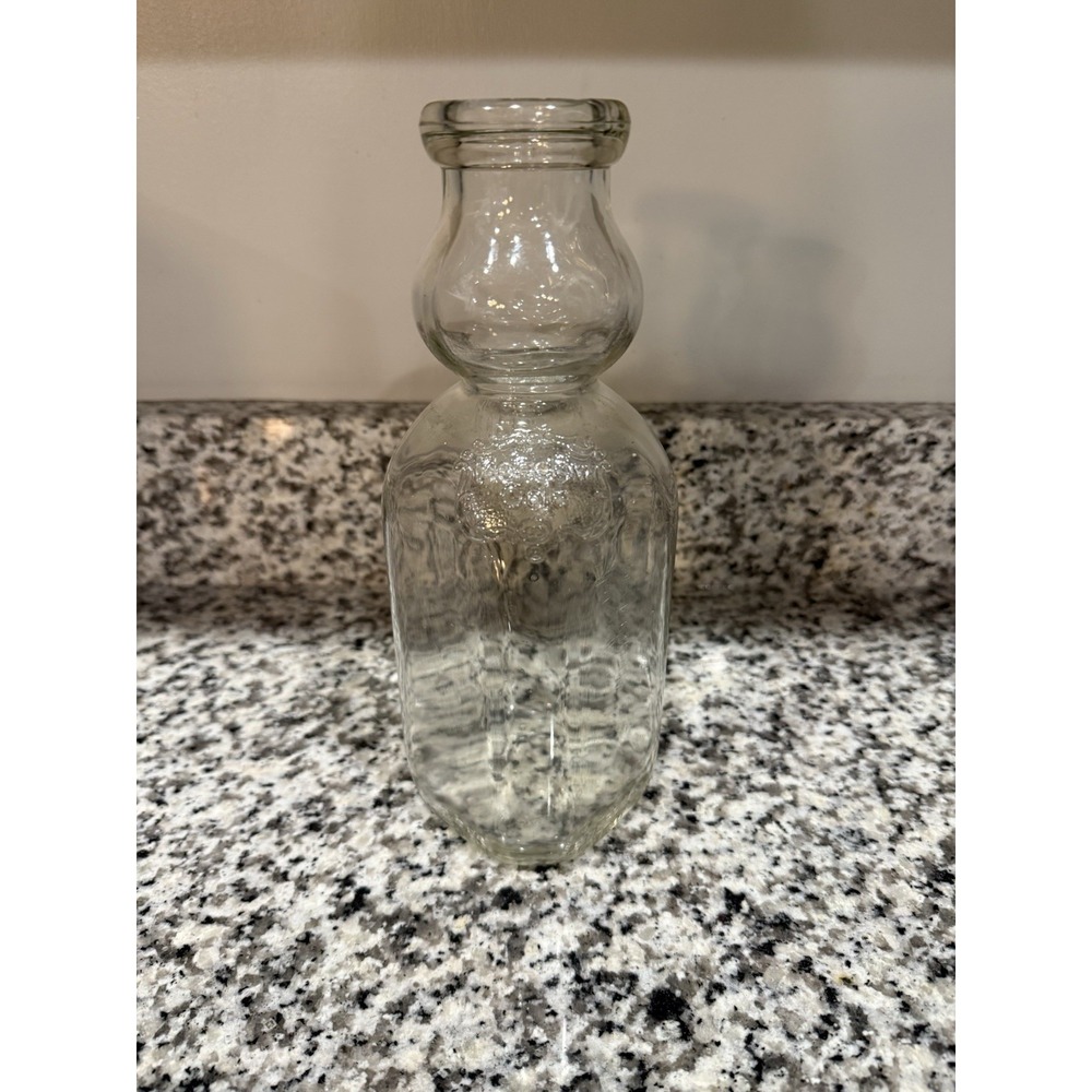 Vintage Embossed Glass Milk Bottle Meadow Gold Dairy 1 Pint Clear Bottle